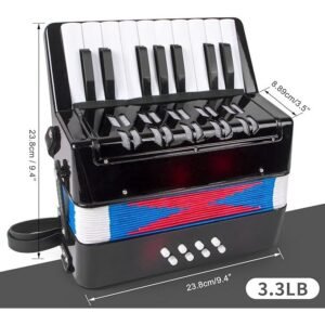 17 Keys Piano Accordion for Kids Students 8 Bass with Straps for Beginners