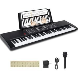 61 Keys Keyboard Piano,Electric Digital Piano,with Built-In Speaker Microphone